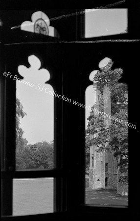 ABBEY ARCH THROUGH WINDOW OF BALLROOM FORMALLY THE DORMITORY